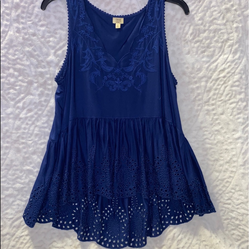 Blouse, Blue, Boho.